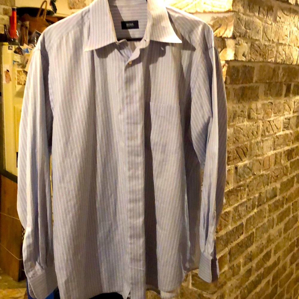 Hugo Boss Red/White pinstripe long-sleeves